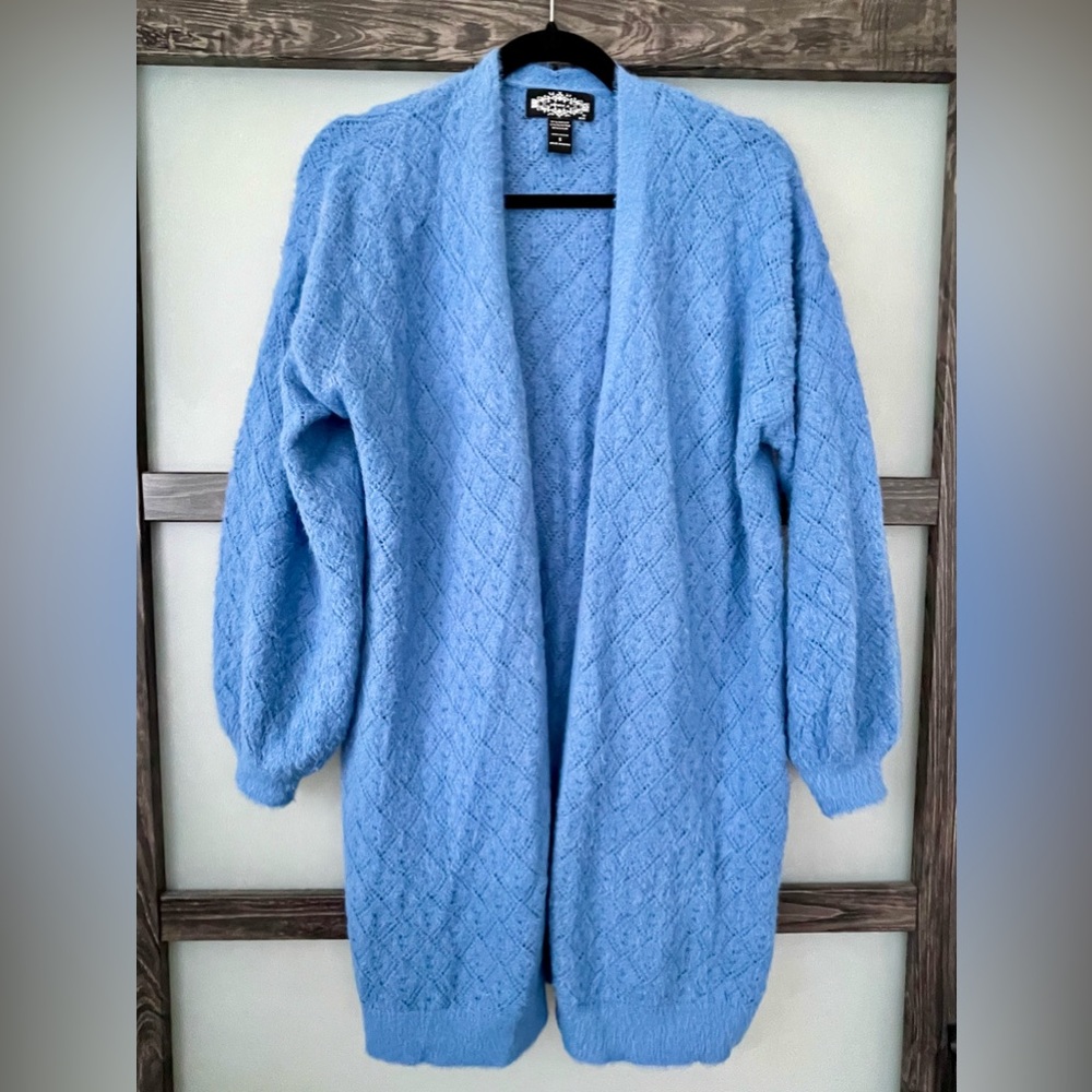 Small Oliver.o periwinkle soft cozy duster sweater